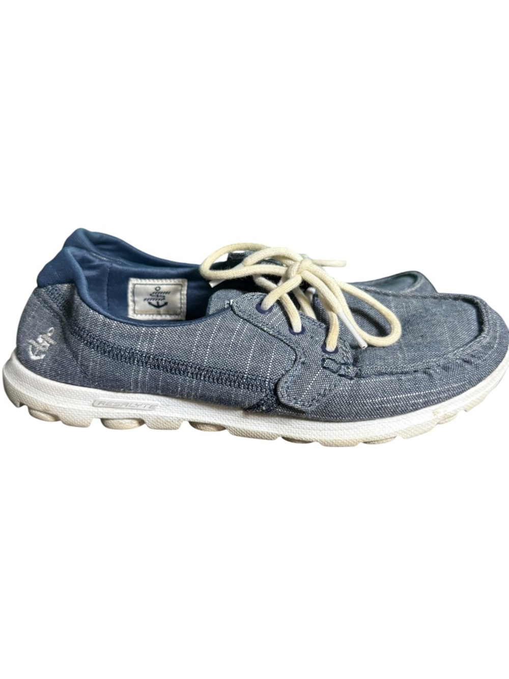 Skechers Blue Canvas Slip-On with Cream Laces